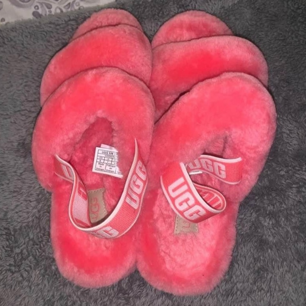 UGG: Fluff Yeah Hot Pink Slingback Sandal